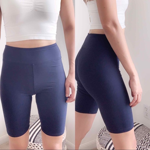 CHICBOMB Pants - HIGH WAIST ELEVATE BIKE SHORTS - NAVY